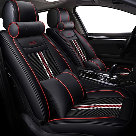Black Luxury Роскошные кожаные льда шелка универсальный чехол для автомобильных сидений для peugeot 307 206 308 407 207 406 408 301 3008 5008 автомобильные аксессуары автомобиля-стиль - Название цвета: Black Luxury