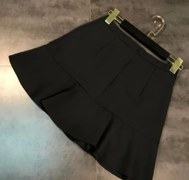 Женские мини-юбки белые и черные двубортные короткие юбки с высокой талией