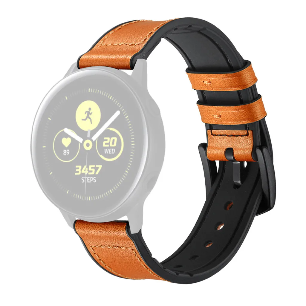 Прочный браслет для умных часов Smartband band кожаные стежки часы ремешок SmartWatch для samsung часы active 20 мм браслет