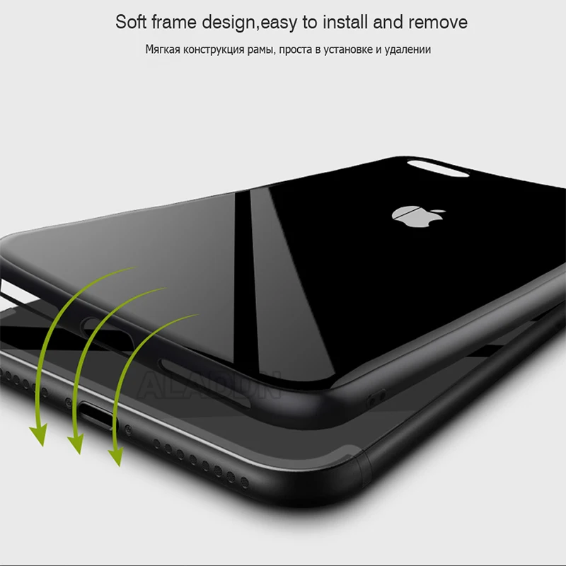 Чехол из закаленного стекла для IPhone X, 6s, 7, 8 Plus, мягкая рамка, жесткая задняя крышка, защитный зеркальный чехол для телефона, противоударный чехол