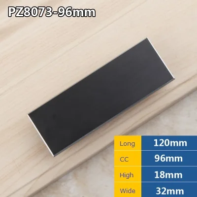 CC96L120mm Black 2 шт./лот квадратная алюминиевая мебельная Натяжная Рукоятка Ручка для шкафа мебель T дизайн лаконичный - Цвет: CC96L120mm Black