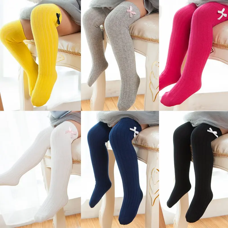 

Baby socks Baby Girls Cute Bowknot Leg Warmers For Newborns Infantile Summer Autumn Newborn Toddler Knee High Cotton Long Socks