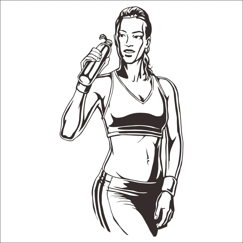 DCTAL-CHM-Тренажерный зал домашний логотип стикер настенный для спортзала Спорт