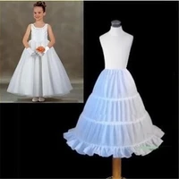 3 hoops white a line flower girl dress petticoat top quality child underskirt for flower girl dresses length 53 cm
