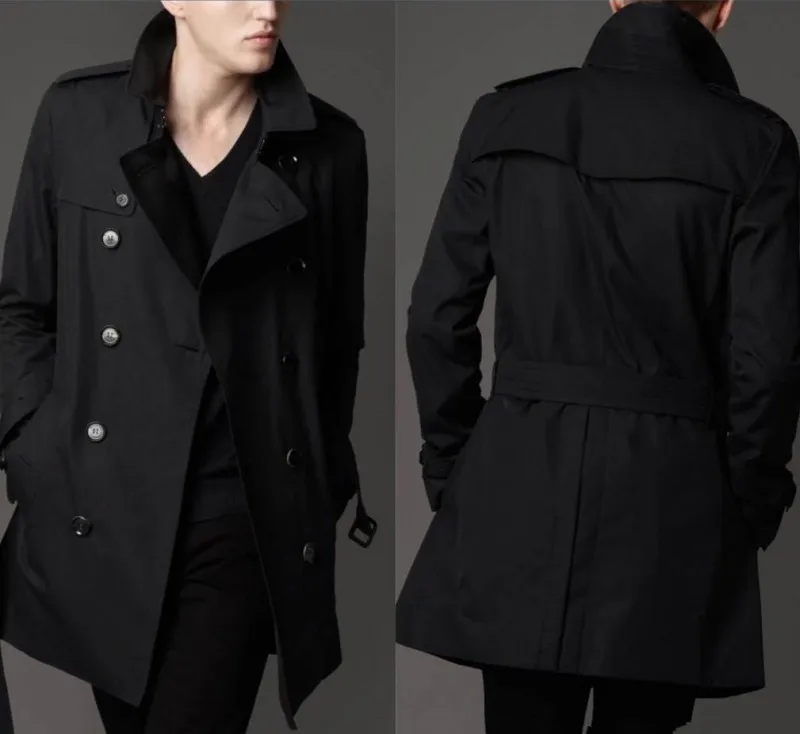 

Spring & autumn plus size men Trench long-sleeve turn-down collar loose long Sashes jacket big size coat chest 160 cm 170kg