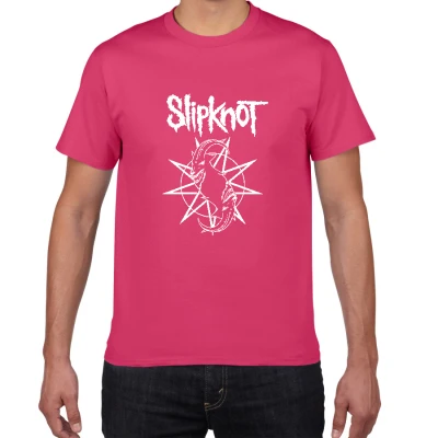 W345 fuchsia Новая волна американского тяжелого металла Slipknot Футболка мужская металлическая лента хлопок футболка хип хоп Уличная крутая мужская одежда - Цвет: W345 fuchsia