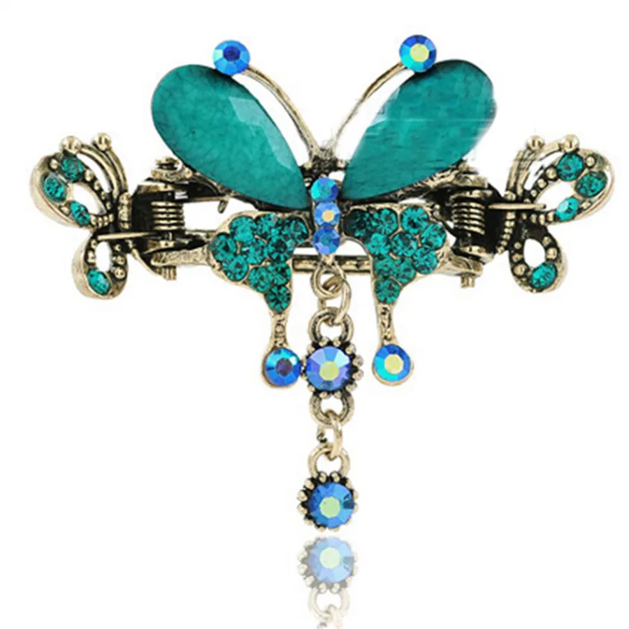 Европейская и американская винтажная расческа для волос мини-бабочка синяя