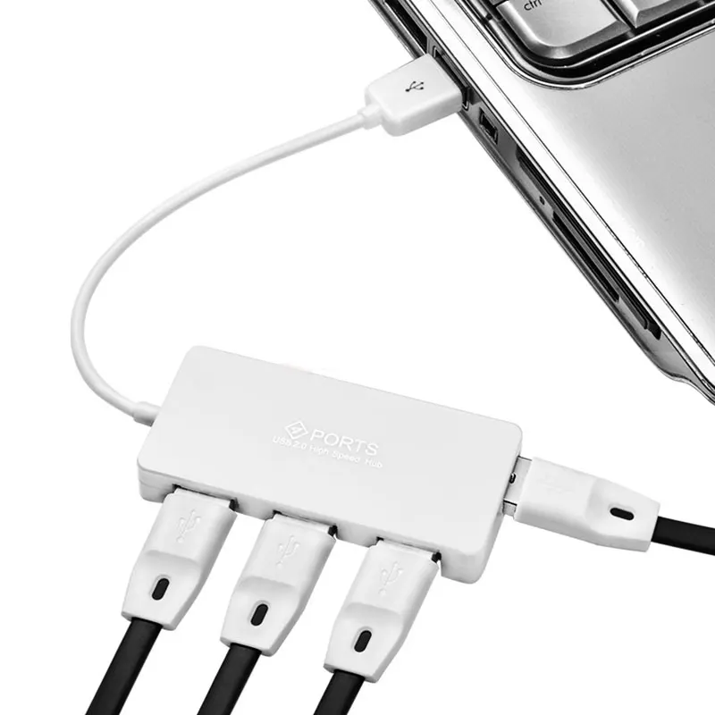 Портативный usb-хаб, 4 порта, мини 2,0 концентратор, 480 Мбит/с, высокоскоростной usb-разветвитель для ноутбука, периферийные устройства, аксессуары