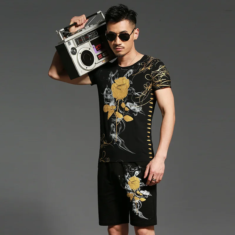 Тонкий ретро золотится Роза Для мужчин S Наборы для ухода за кожей Рубашка с