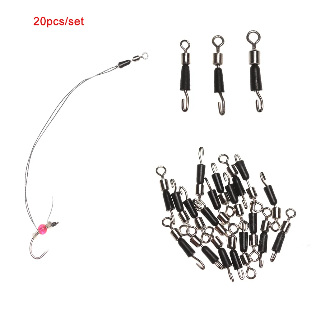 20 шт./лот высококачественные рыболовные Вертлюги защелкивающийся соединитель 8
