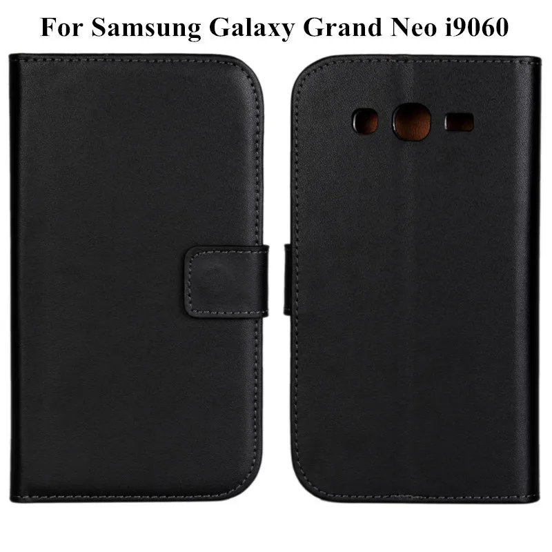 Для samsung Galaxy Note i9220 N7000/Grand Neo i9060 из натуральной кожи чехол кошелек Стиль Чехол-книжка с подставкой для телефона сумка чехол со слотами для карт - Цвет: Black i9060