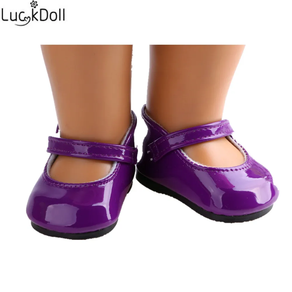 LUCKDOLL/фиолетовая обувь подходит для 18 дюймов американская кукла 43 см аксессуары
