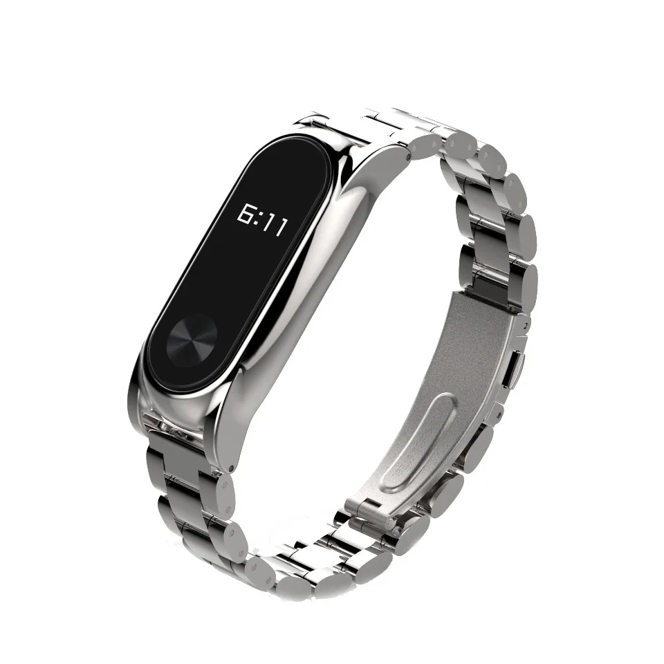 Оригинальный металлический ремешок для Xiaomi Mi Band 2 браслет из нержавеющей стали