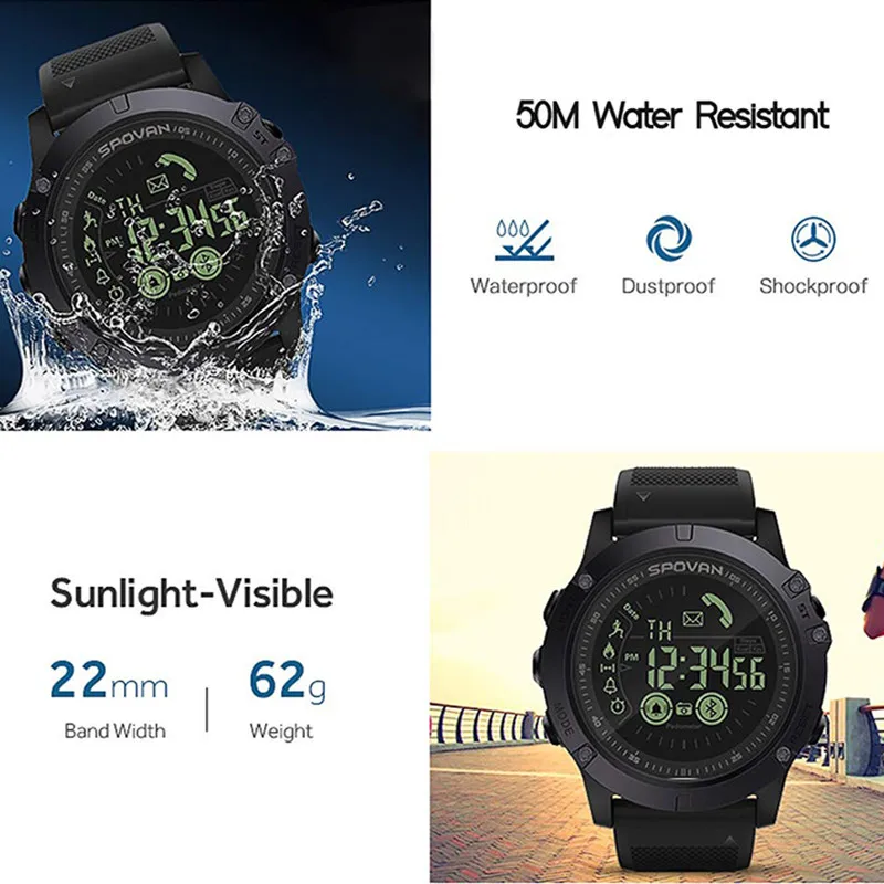 Bluetooth Смарт-часы для мужчин фитнес-трекер калорий Удаленная камера шагомер gps