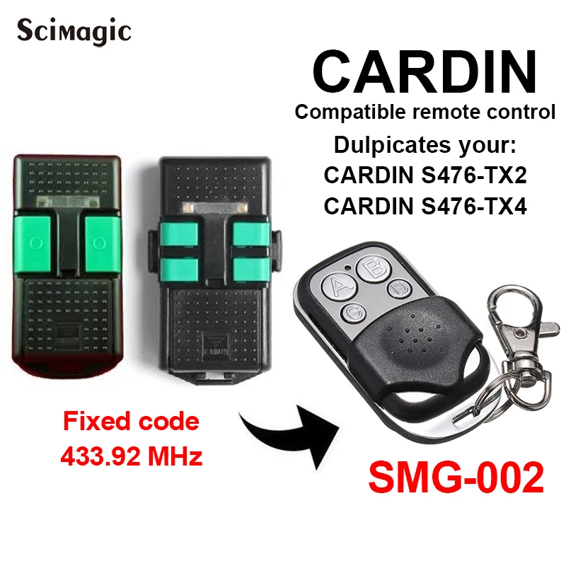 Cardin s449 сменный пульт дистанционного управления rolling код 433 МГц/SMG-002 для CARDIN S476-TX2, S476-TX4 двери гаража дистанционное управление