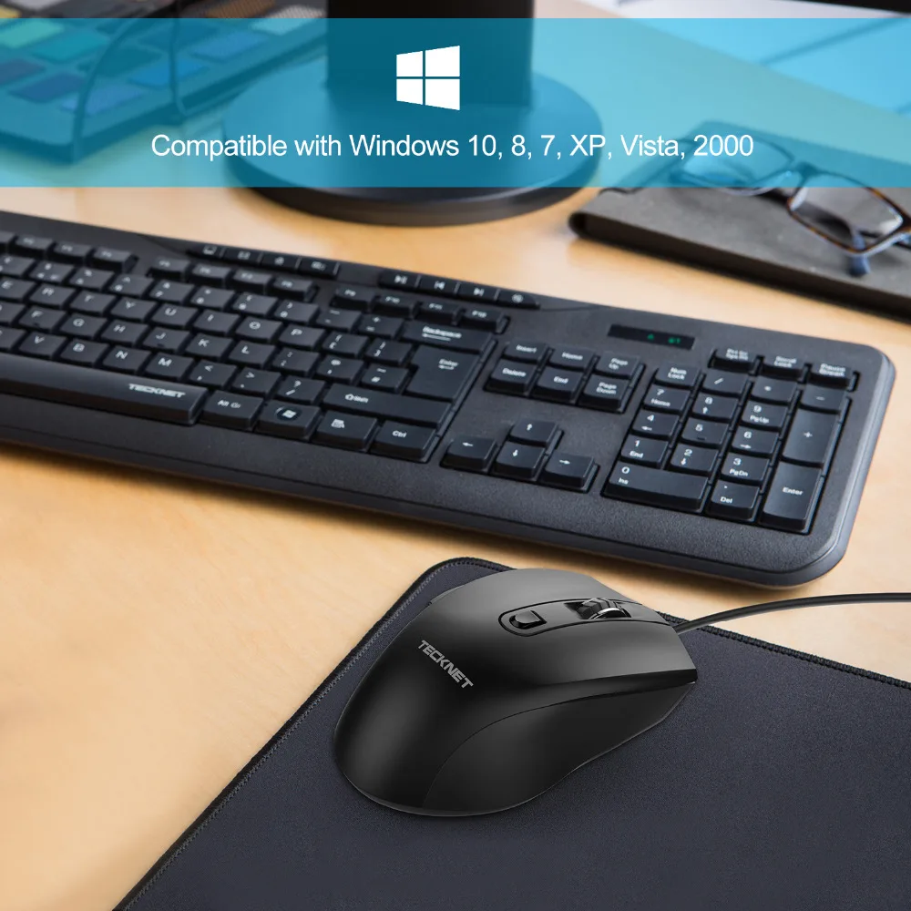 Проводная оптическая мышь TeckNet Alpha S3 6 кнопок USB для офиса бизнеса игр мыши Windows