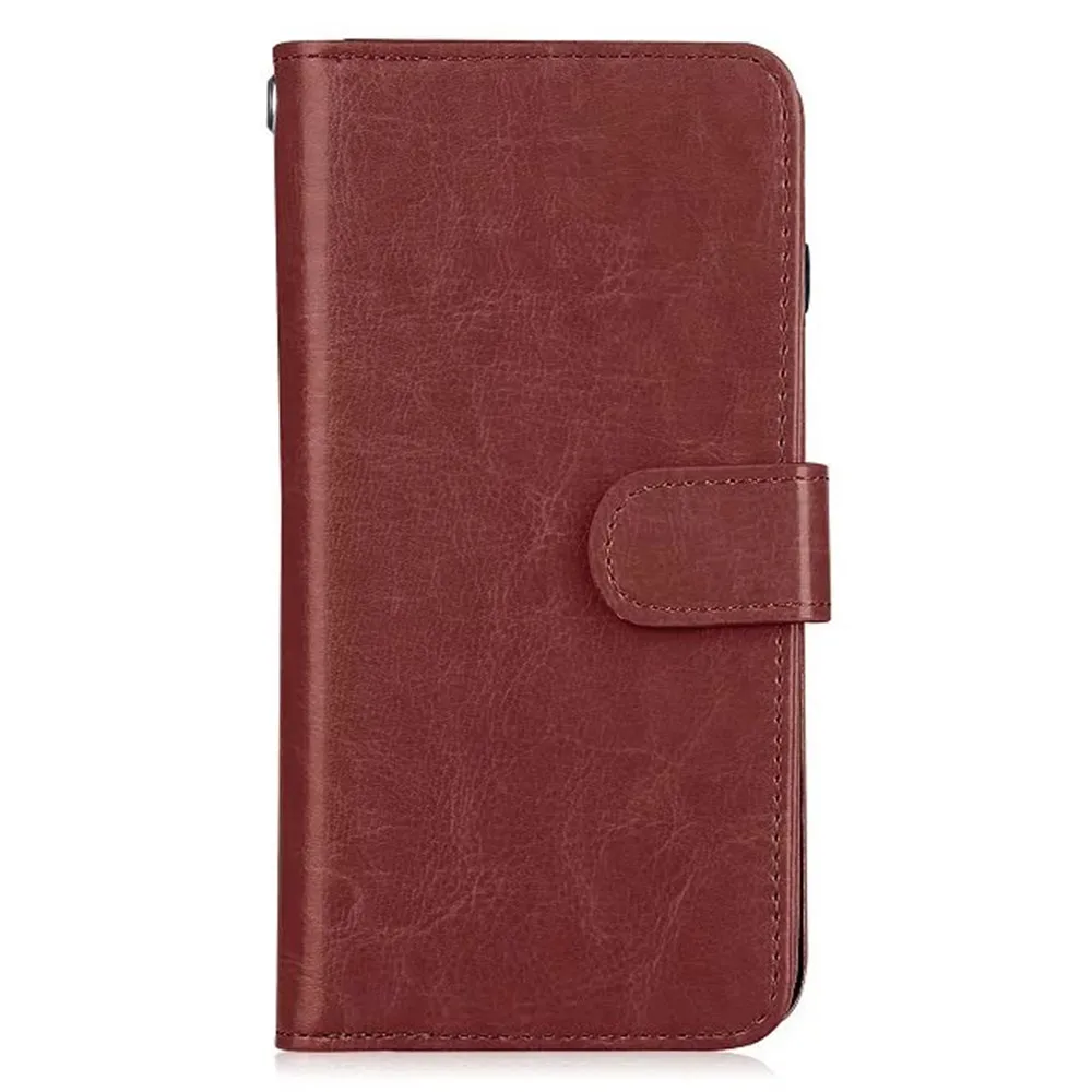 Brown Для samsung note10 многофункциональный флип-кошелек кожаный чехол для samsung S10 S9 Plus чехол Магнитный съемный 2 в 1 9 Слот для карт - Цвет: Brown