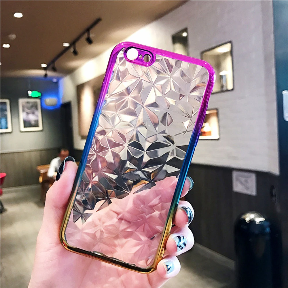 Eqvvol 3D Алмазный блестящий чехол для телефона iPhone 7 8 6 6s Plus XS MAX X XR градиентные Чехлы