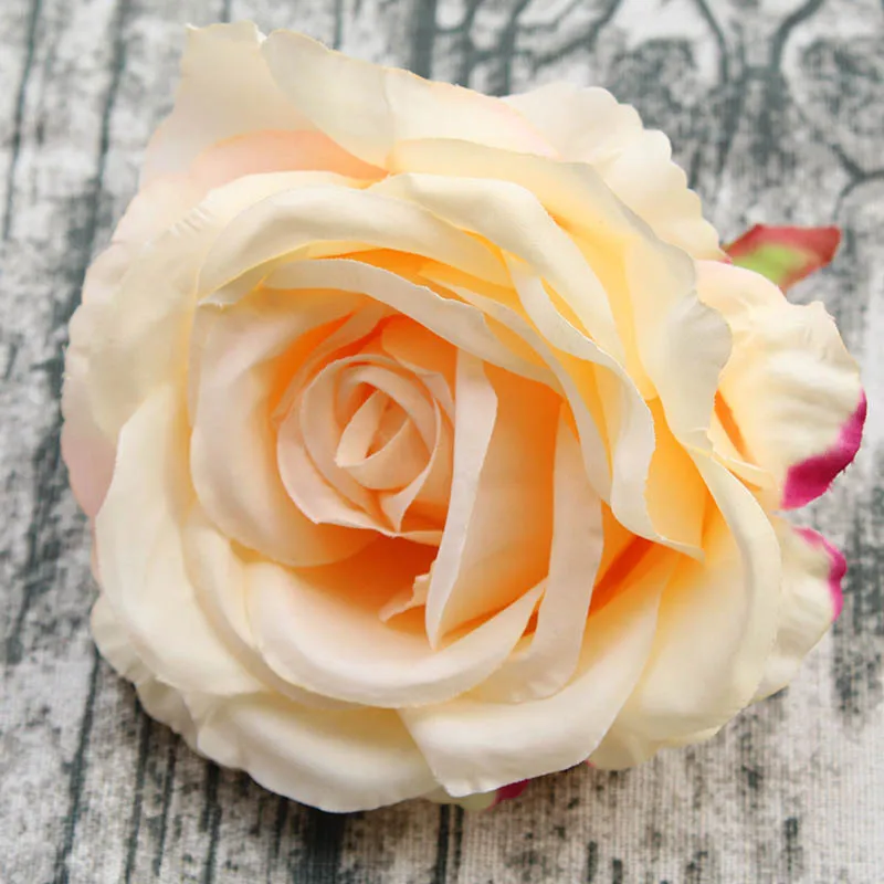 champagne 3 шт. 13 см happy rose Высокое качество искусственная Цветочная подделка цветок свадебный автомобиль вечерние праздничные цветок для домашнего декора стены DIY - Цвет: champagne