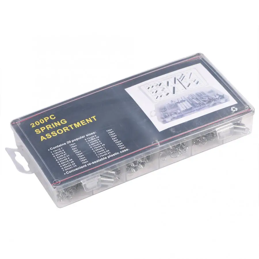 Molas 200 шт./компл. 20 размеров Удлиняющая пружина набор металлических пружин с