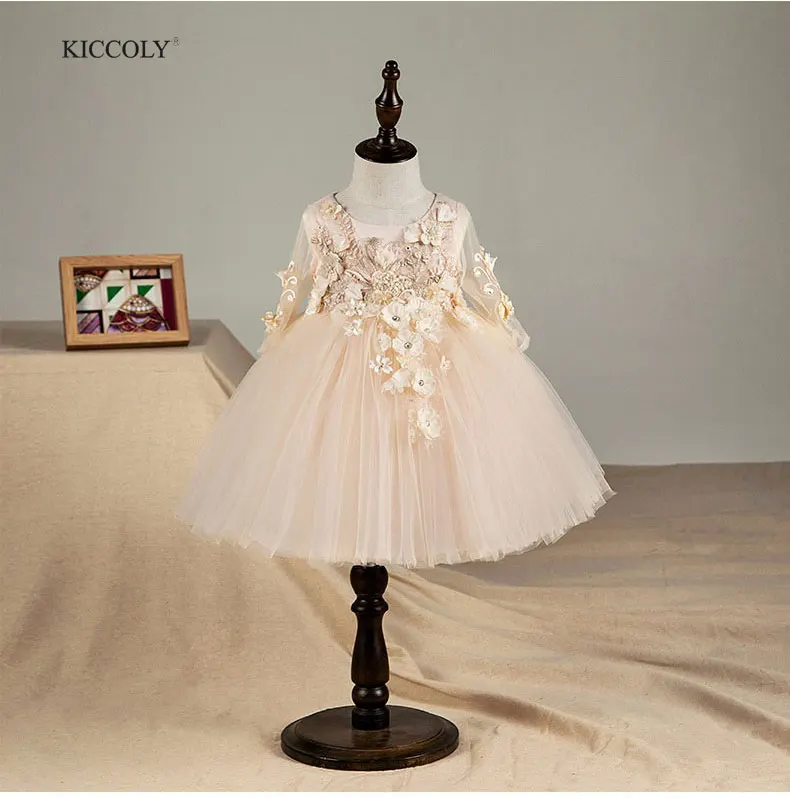 Photo Color KICCOLY/ с короткими рукавами для девочек платье с цветочным принтом с вышивкой Платья для девочек, одежда детей Костюмы детская одежда Вечерние для девочек - Цвет: Photo Color