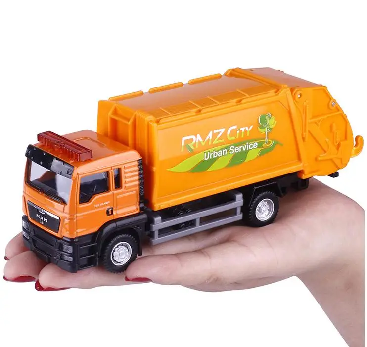 Мусоровоз из сплава 1:64 Игрушечная модель с высокой симуляцией инженерной