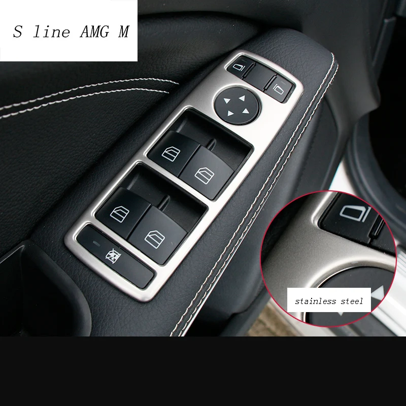 Стайлинг автомобиля панель для подлокотника Sitcker trim кнопки подъема стекла Mercedes
