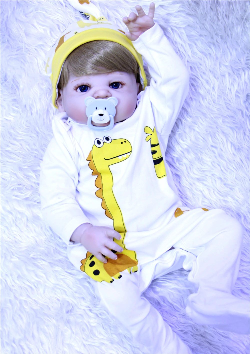 

55cm Realistic Full silicone body Reborn 23inch handmade Bonecas Vinyl Real touch simulation birthday XMAS Gift play house toy