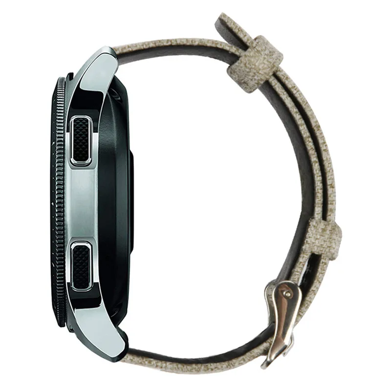 Спортивный нейлоновый+ кожаный ремешок для samsung Galaxy Watch 46 мм/gear s3, ремешок для часов, повседневный джинсовый холст, сменный Браслет 22 мм
