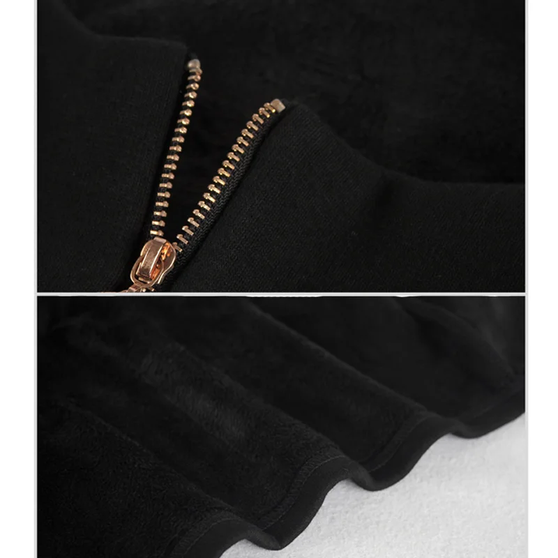 

Winter Dresses Fleece lining Warm Zipper Elegant Women Dresses Mini Sheath Black Bodycorn Dress 2018 New O-neck Cardigan Dress