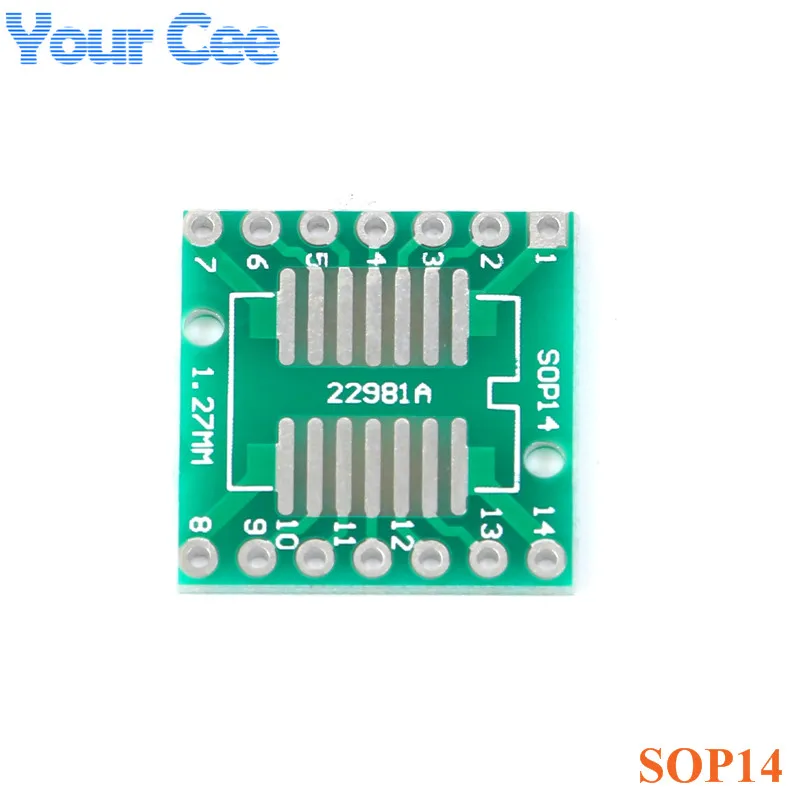 50 шт. плата адаптера SOP14 SSOP14 TSSOP14 к DIP14 SMD 2 54 мм контактный шаг PCB интегральные