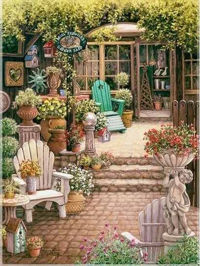 V7339 Evershine 5D Full Square Diamond Embroidery Courtyard Paint With Diamonds Diamond Mosaic Cross Stitch Scenery Home Decoration - Цвет: V7339