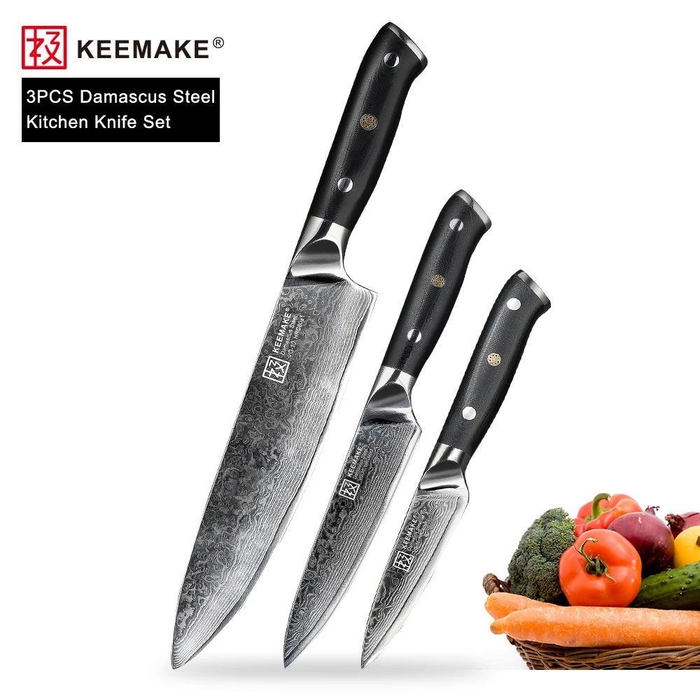 KEEMAKE 3 шт. кухонные ножи Набор шеф повара утилита нож для очистки овощей японский 73