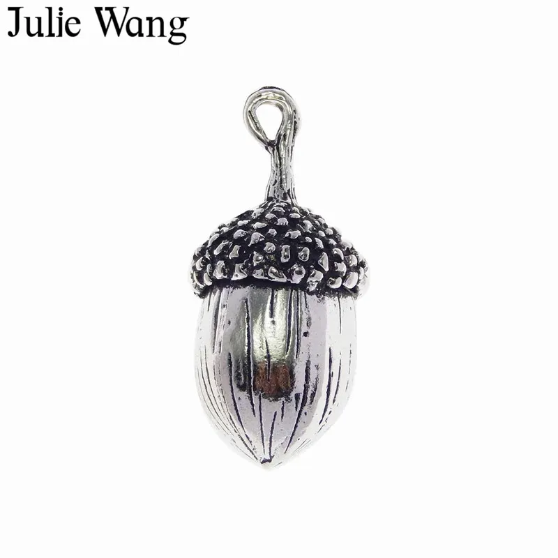 Julie Wang 2 шт. подвеска на ожерелье из сплава большой желудь под античное серебро