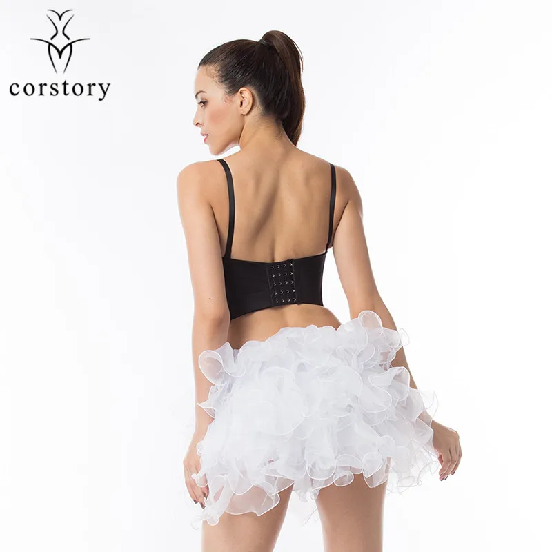 Corstory панк Стиль Серебряный Бисер Bralet регулируемые лямки с глубоким вырезом и