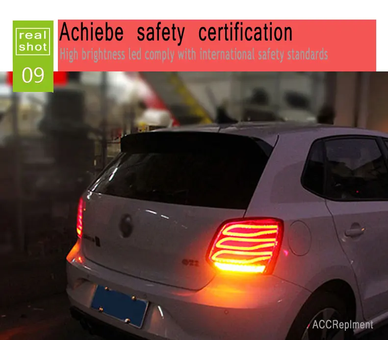 2 шт. автомобильный Стайлинг для VW polo задний светильник s 2011- для polo светодиодный задний фонарь+ сигнал поворота+ тормоз+ задний светодиодный светильник