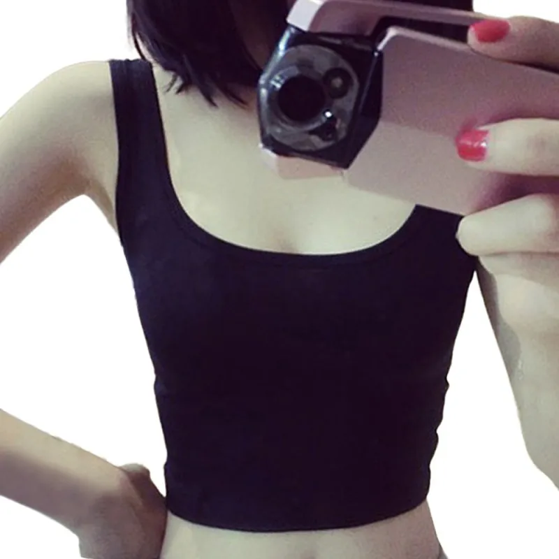 Летний Тонкий короткий топ для женщин без рукавов U Croptops топы на бретелях