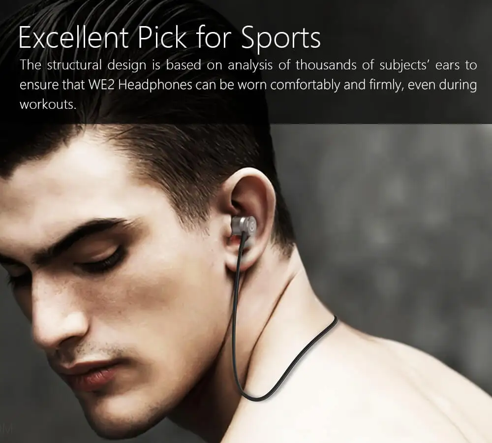 JAKCOM WE2 носимые Bluetooth наушники с шумоподавлением Беспроводные наушники Bluetooth беспроводной микрофон спортивные наушники для iPhone