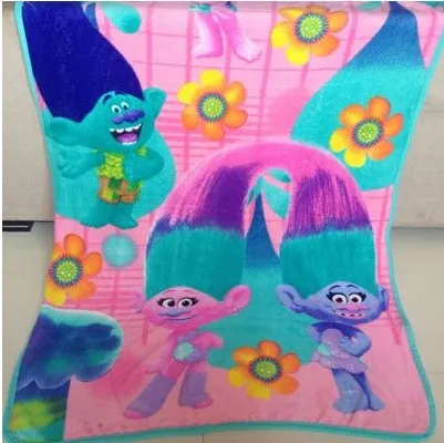 Kids Cartoon Blanket Elsa Princess Size 100*130cm Children Trolls Poppy Branch Fleece | Дом и сад