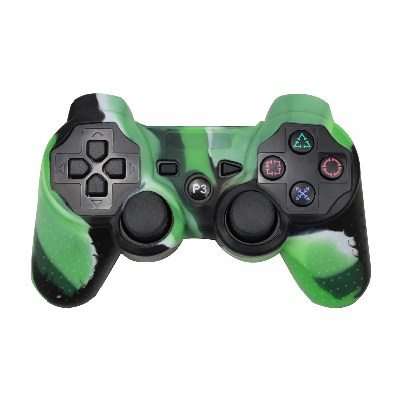 Для PS3 контроллер геймпад Камо силиконовый резиновый чехол Защитный чехол для Playstation 3 джойстик с 2 силиконовые колпачки