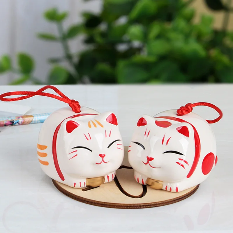 Керамические ветряные колокольчики Lucky cat 2 шт. креативные сувениры Автомобильные