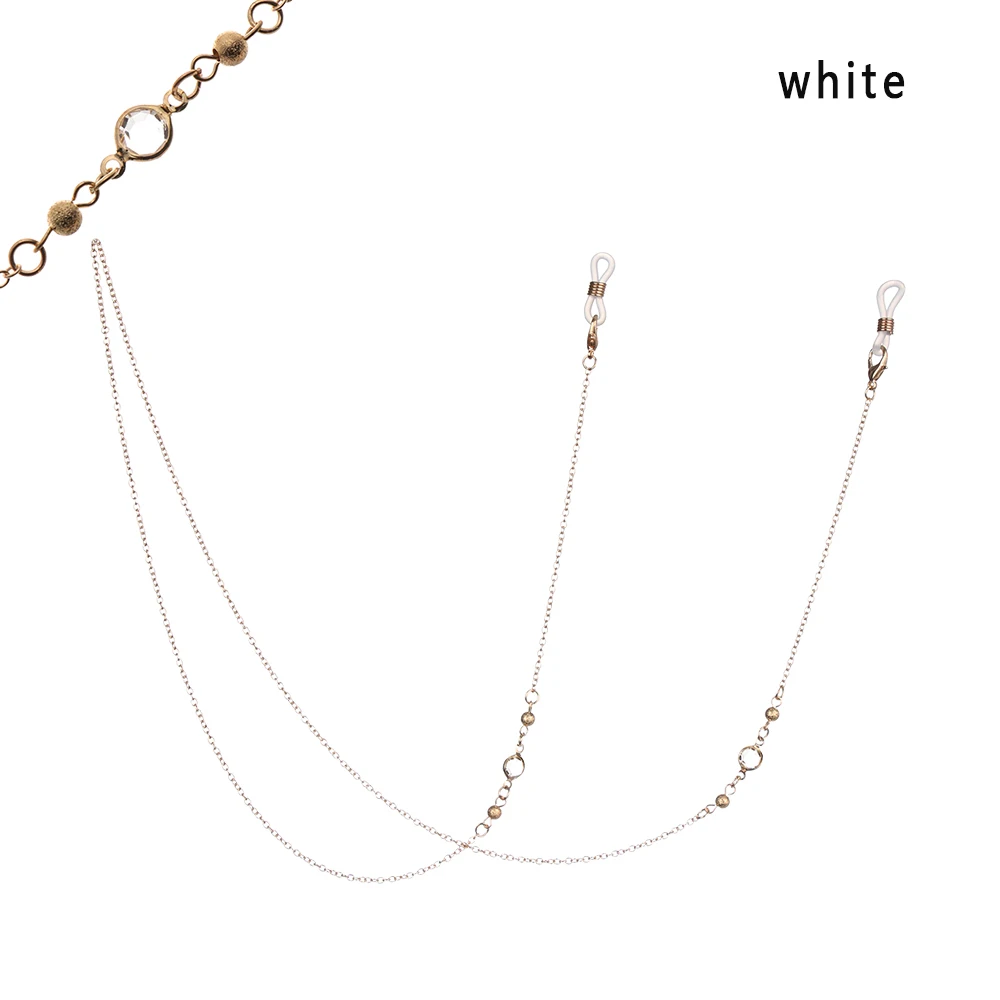 Style 3-white Новинка, модные очки для глаз, солнцезащитные очки, очки, винтажная цепочка, держатель шнура, ремешок, ожерелье, золотые, серебряные очки с цепочкой, держатель - Цвет: Style 3-white