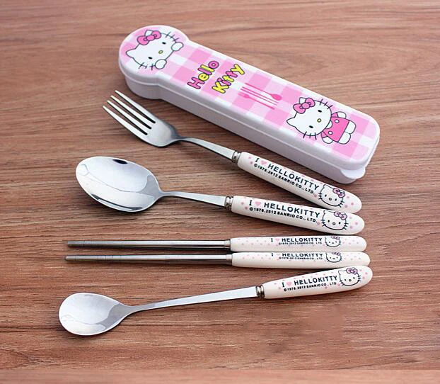 4 в 1 набор керамической посуды из нержавеющей стали с рисунком дораэмона | Дом и