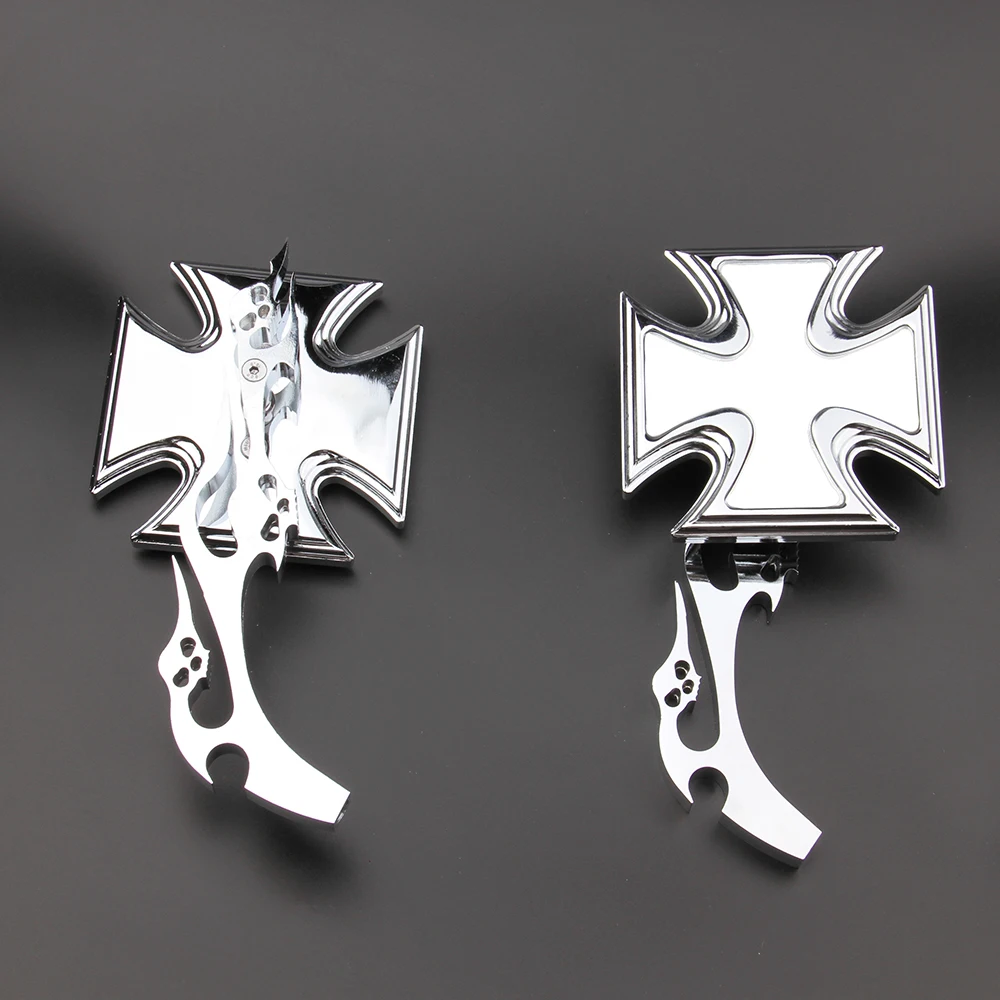 Зеркало на заказ из сплава для мотоцикла Maltese Cross Harley Honda Kawasaki Suzuki Yamaha All Cruiser Bikes