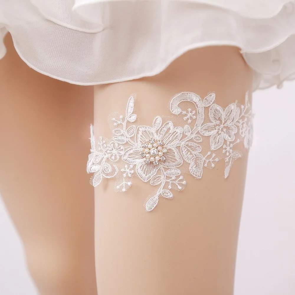 Свадебные синие подвязки Стразы белые цветочные сексуальные для женщин с