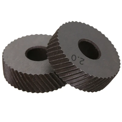 Reticulate 2PCS High Speed Steel 0.6mm/0.8mm/1.0mm/1.2mm/1.5mm/1.8mm/2.0mm Pitch Tool Straight /Diagonal Coarse Knurl Wheel Knurling Roller - Длина режущей кромки: Reticulate