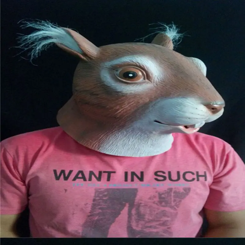 Латексная маска с милой белкой на все лицо резиновые маски для Хэллоуина головой