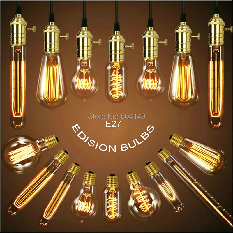 Подвесной светильник в стиле ретро vintage edison bulb DIY веревки кулон ресторан бар E27