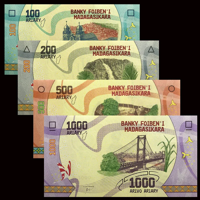 Набор из 4 предметов 100 200 500 1000 ариари 2017 UNC Africa новые предметы коллекционирования