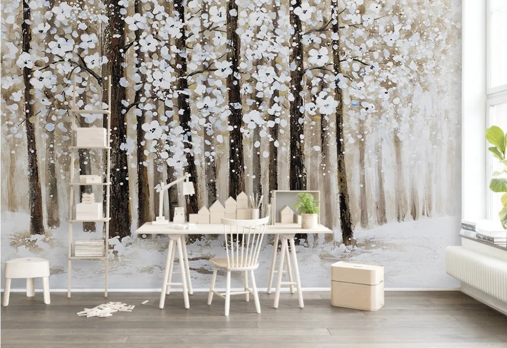 

[Self-Adhesive] 3D Snowflake Tree Forest 36 Wall Paper mural Wall Print Decal Wall Murals